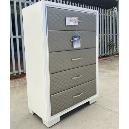 New Classic : Tủ 05 Ngăn + Mặt Hộc Tủ Bọc Nệm Da